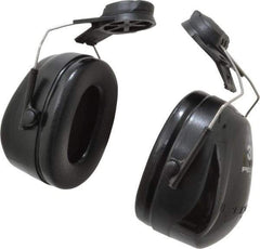 3M - Hard Hat Cap Mounted Black PVC Cushion Earmuffs - 25 NRR Rating - Eagle Tool & Supply