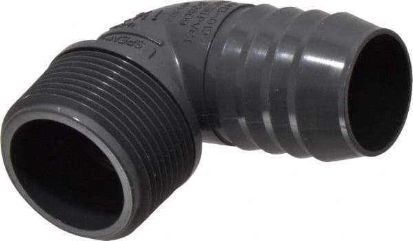 Value Collection - 1-1/4" Barb, 1-1/4 MIPT, Multiple Barbed Tube Elbow - PVC, Male - Eagle Tool & Supply