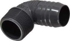 Value Collection - 1-1/4" Barb, 1-1/4 MIPT, Multiple Barbed Tube Elbow - PVC, Male - Eagle Tool & Supply