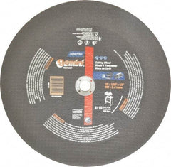 Norton - 10" 30 Grit Aluminum Oxide Cutoff Wheel - 3/32" Thick, 5/8" Arbor, 6,110 Max RPM, Use with Stationary Tools - Eagle Tool & Supply