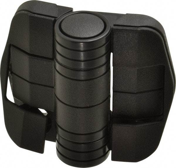 Value Collection - 2-1/4" Long x 2-1/16" Wide x 45/64" Thick, Door Positioning Hinge - Black Acetal with Chrome Steel Detent Ball, Black Finish - Eagle Tool & Supply