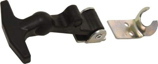 Value Collection - 4.658" Long x 2-7/16" Wide x 1-1/4" High, Draw Latch - EPDM Rubber Handle, 1010 Steel Keeper & Bracket, Aluminum Rivet, with Black Finish - Eagle Tool & Supply