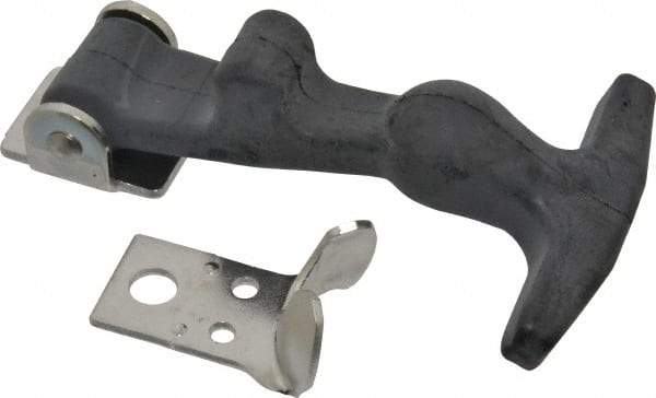 Value Collection - 5-7/8" Long x 3-1/8" Wide x 1-1/4" High, Draw Latch - EPDM Rubber Handle, 302 Stainless Steel Keeper, Bracket & Rivet, with Black Finish - Eagle Tool & Supply