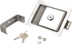 Made in USA - 5" Long x 4" Wide x 1-15/16" High, Paddle Latch - Stainless Steel, with Brushed Finish - Eagle Tool & Supply