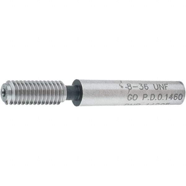 SPI - #8-36, Class 2B, 3B, Single End Plug Thread Go Gage - Steel, Size 0 Handle Not Included - Eagle Tool & Supply