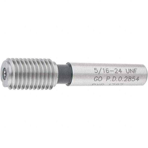 SPI - 5/16-24, Class 2B, 3B, Single End Plug Thread Go Gage - Steel, Size 1 Handle Not Included - Eagle Tool & Supply