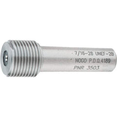 SPI - 7/16-28, Class 2B, Single End Plug Thread No Go Gage - Steel, Size 2 Handle Not Included - Eagle Tool & Supply