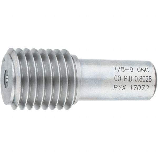 SPI - 7/8-9, Class 2B, 3B, Single End Plug Thread Go Gage - Steel, Size 4 Handle Not Included - Eagle Tool & Supply