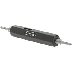 SPI - #0-80, Class 3B, Double End Plug Thread Go/No Go Gage - Steel, Size 000 Handle Included - Eagle Tool & Supply