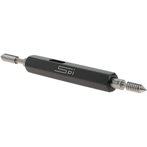 SPI - #6-32, Class 3B, Double End Plug Thread Go/No Go Gage - Steel, Size 00 Handle Included - Eagle Tool & Supply
