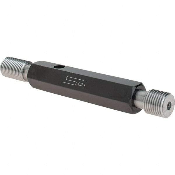 SPI - 9/16-18, Class 2B, Double End Plug Thread Go/No Go Gage - Steel, Size 3 Handle Included - Eagle Tool & Supply