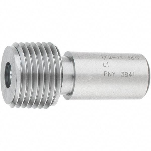 SPI - 1/2-14 Single End Tapered Plug Pipe Thread Gage - Handle Size 4, Handle Not Included, NPT-L1 Tolerance, NIST Traceability Certification Included - Eagle Tool & Supply
