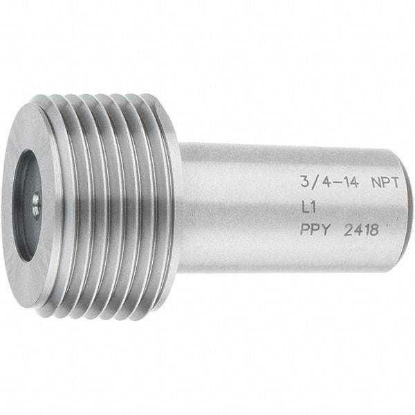 SPI - 3/4-14 Single End Tapered Plug Pipe Thread Gage - Handle Size 4, Handle Not Included, NPT-L1 Tolerance, NIST Traceability Certification Included - Eagle Tool & Supply