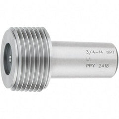 SPI - 3/4-14 Single End Tapered Plug Pipe Thread Gage - Handle Size 4, Handle Not Included, NPT-L1 Tolerance, NIST Traceability Certification Included - Eagle Tool & Supply