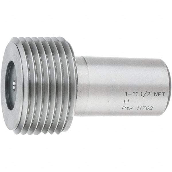SPI - 1 - 11-1/2 Single End Tapered Plug Pipe Thread Gage - Handle Size 5, Handle Not Included, NPT-L1 Tolerance, NIST Traceability Certification Included - Eagle Tool & Supply