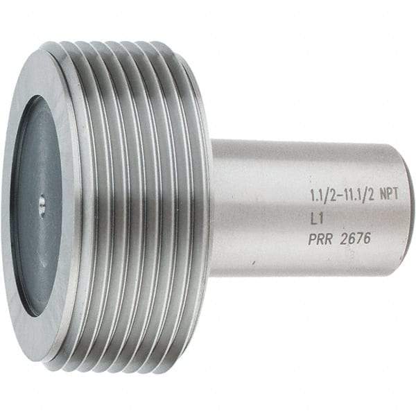 SPI - 1-1/2 - 11-1/2 Single End Tapered Plug Pipe Thread Gage - Handle Size 5, Handle Not Included, NPT-L1 Tolerance, NIST Traceability Certification Included - Eagle Tool & Supply