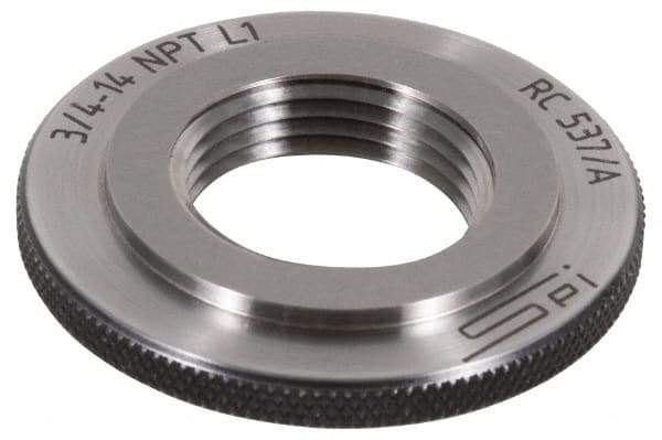SPI - 1/16-27 Thread, Oil Hardened Non-Shrinking Steel (OHNS), Class L1, Ring Pipe Thread Gage - NPT Thread - Eagle Tool & Supply