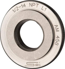 SPI - 1/2-14 Thread, Oil Hardened Non-Shrinking Steel (OHNS), Class L1, Ring Pipe Thread Gage - NPT Thread - Eagle Tool & Supply