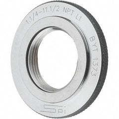 SPI - 1-1/4 - 11-1/2 Thread, Oil Hardened Non-Shrinking Steel (OHNS), Class L1, Ring Pipe Thread Gage - NPT Thread - Eagle Tool & Supply