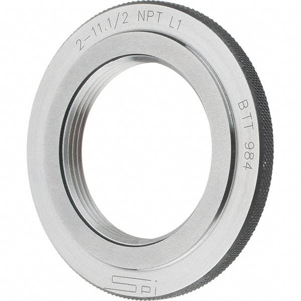 SPI - 2 - 11-1/2 Thread, Oil Hardened Non-Shrinking Steel (OHNS), Class L1, Ring Pipe Thread Gage - NPT Thread - Eagle Tool & Supply