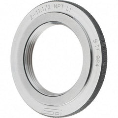 SPI - 2 - 11-1/2 Thread, Oil Hardened Non-Shrinking Steel (OHNS), Class L1, Ring Pipe Thread Gage - NPT Thread - Eagle Tool & Supply