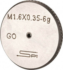 SPI - M1.6x0.35 Go Single Ring Thread Gage - Class 6G, Oil Hardened Nonshrinking Steel (OHNS), NPL Traceability Certification Included - Eagle Tool & Supply