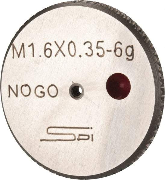 SPI - M1.6x0.35 No Go Single Ring Thread Gage - Class 6G, Oil Hardened Nonshrinking Steel (OHNS), NPL Traceability Certification Included - Eagle Tool & Supply