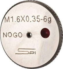 SPI - M1.6x0.35 No Go Single Ring Thread Gage - Class 6G, Oil Hardened Nonshrinking Steel (OHNS), NPL Traceability Certification Included - Eagle Tool & Supply