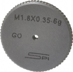 SPI - M1.8x0.35 Go Single Ring Thread Gage - Class 6G, Oil Hardened Nonshrinking Steel (OHNS), NPL Traceability Certification Included - Eagle Tool & Supply