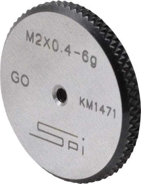SPI - M2x0.4 Go Single Ring Thread Gage - Class 6G, Oil Hardened Nonshrinking Steel (OHNS), NPL Traceability Certification Included - Eagle Tool & Supply