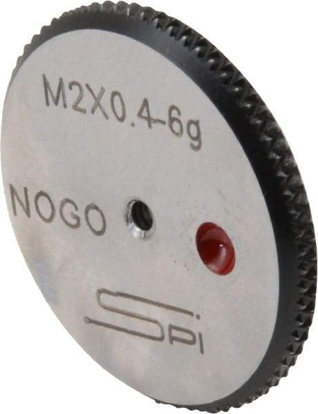 SPI - M2x0.4 No Go Single Ring Thread Gage - Class 6G, Oil Hardened Nonshrinking Steel (OHNS), NPL Traceability Certification Included - Eagle Tool & Supply