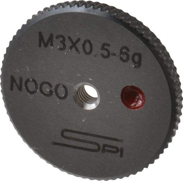 SPI - M3x0.5 No Go Single Ring Thread Gage - Class 6G, Oil Hardened Nonshrinking Steel (OHNS), NPL Traceability Certification Included - Eagle Tool & Supply