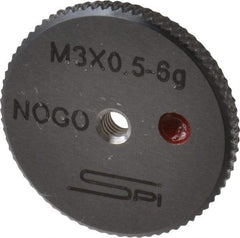 SPI - M3x0.5 No Go Single Ring Thread Gage - Class 6G, Oil Hardened Nonshrinking Steel (OHNS), NPL Traceability Certification Included - Eagle Tool & Supply