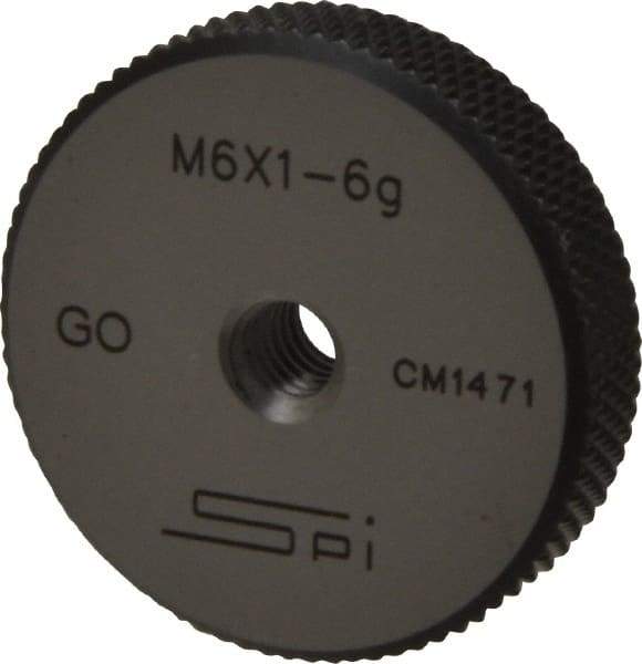 SPI - M6x1 Go Single Ring Thread Gage - Class 6G, Oil Hardened Nonshrinking Steel (OHNS), NPL Traceability Certification Included - Eagle Tool & Supply