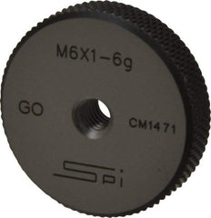 SPI - M6x1 Go Single Ring Thread Gage - Class 6G, Oil Hardened Nonshrinking Steel (OHNS), NPL Traceability Certification Included - Eagle Tool & Supply