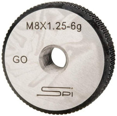 SPI - M8x1.25 Go Single Ring Thread Gage - Class 6G, Oil Hardened Nonshrinking Steel (OHNS), NPL Traceability Certification Included - Eagle Tool & Supply
