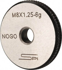 SPI - M8x1.25 No Go Single Ring Thread Gage - Class 6G, Oil Hardened Nonshrinking Steel (OHNS), NPL Traceability Certification Included - Eagle Tool & Supply
