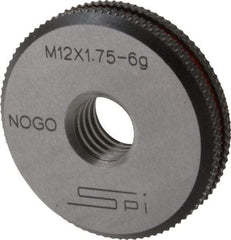 SPI - M12x1.75 No Go Single Ring Thread Gage - Class 6G, Oil Hardened Nonshrinking Steel (OHNS), NPL Traceability Certification Included - Eagle Tool & Supply