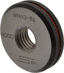 SPI - M14x2 No Go Single Ring Thread Gage - Class 6G, Oil Hardened Nonshrinking Steel (OHNS), NPL Traceability Certification Included - Eagle Tool & Supply