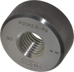 SPI - M20x2.5 Go Single Ring Thread Gage - Class 6G, Oil Hardened Nonshrinking Steel (OHNS), NPL Traceability Certification Included - Eagle Tool & Supply