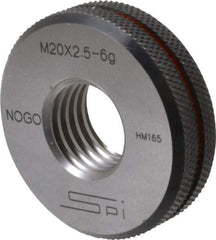 SPI - M20x2.5 No Go Single Ring Thread Gage - Class 6G, Oil Hardened Nonshrinking Steel (OHNS), NPL Traceability Certification Included - Eagle Tool & Supply