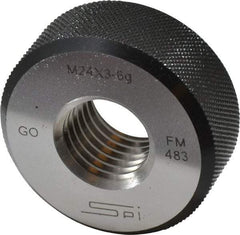 SPI - M24x3 Go Single Ring Thread Gage - Class 6G, Oil Hardened Nonshrinking Steel (OHNS), NPL Traceability Certification Included - Eagle Tool & Supply