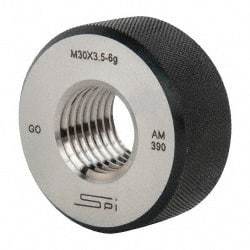 SPI - M30x3.5 Go Single Ring Thread Gage - Class 6G, Oil Hardened Nonshrinking Steel (OHNS), NPL Traceability Certification Included - Eagle Tool & Supply