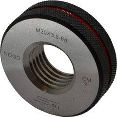 SPI - M30x3.5 No Go Single Ring Thread Gage - Class 6G, Oil Hardened Nonshrinking Steel (OHNS), NPL Traceability Certification Included - Eagle Tool & Supply
