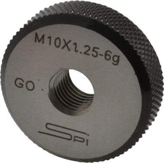 SPI - M10x1.25 Go Single Ring Thread Gage - Class 6G, Oil Hardened Nonshrinking Steel (OHNS), NPL Traceability Certification Included - Eagle Tool & Supply
