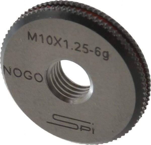 SPI - M10x1.25 No Go Single Ring Thread Gage - Class 6G, Oil Hardened Nonshrinking Steel (OHNS), NPL Traceability Certification Included - Eagle Tool & Supply
