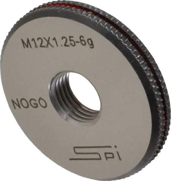 SPI - M12x1.25 No Go Single Ring Thread Gage - Class 6G, Oil Hardened Nonshrinking Steel (OHNS), NPL Traceability Certification Included - Eagle Tool & Supply