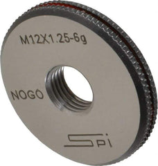 SPI - M12x1.25 No Go Single Ring Thread Gage - Class 6G, Oil Hardened Nonshrinking Steel (OHNS), NPL Traceability Certification Included - Eagle Tool & Supply