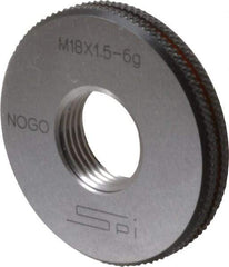 SPI - M18x1.5 No Go Single Ring Thread Gage - Class 6G, Oil Hardened Nonshrinking Steel (OHNS), NPL Traceability Certification Included - Eagle Tool & Supply