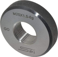 SPI - M20x1.5 Go Single Ring Thread Gage - Class 6G, Oil Hardened Nonshrinking Steel (OHNS), NPL Traceability Certification Included - Eagle Tool & Supply